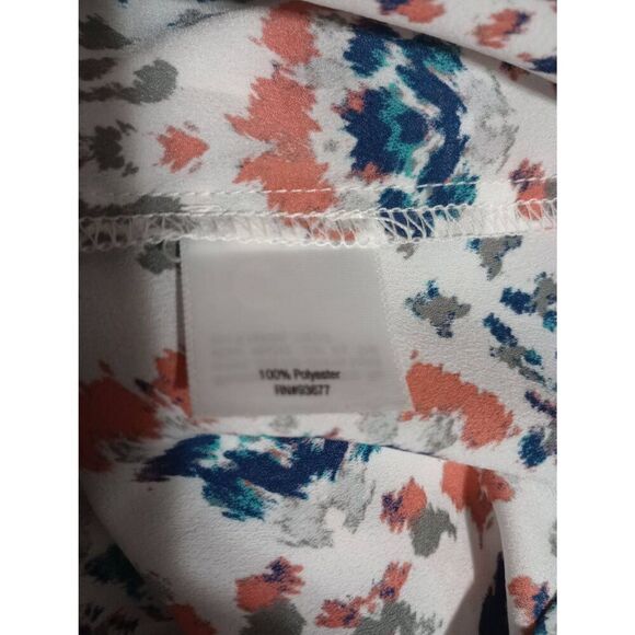 Ladies 1x a.n.a Women's White Patterned Blouse Top Short Sleeve Casual - Picture 6 of 7